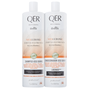Kit Griffus QÉR Beauty Cosmetics Vitaluronic - Shampoo 1L + Condicionador 1L