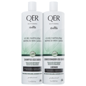 Kit Griffus QÉR Beauty Cosmetics Curly Styling - Shampoo 1L + Condicionador 1L