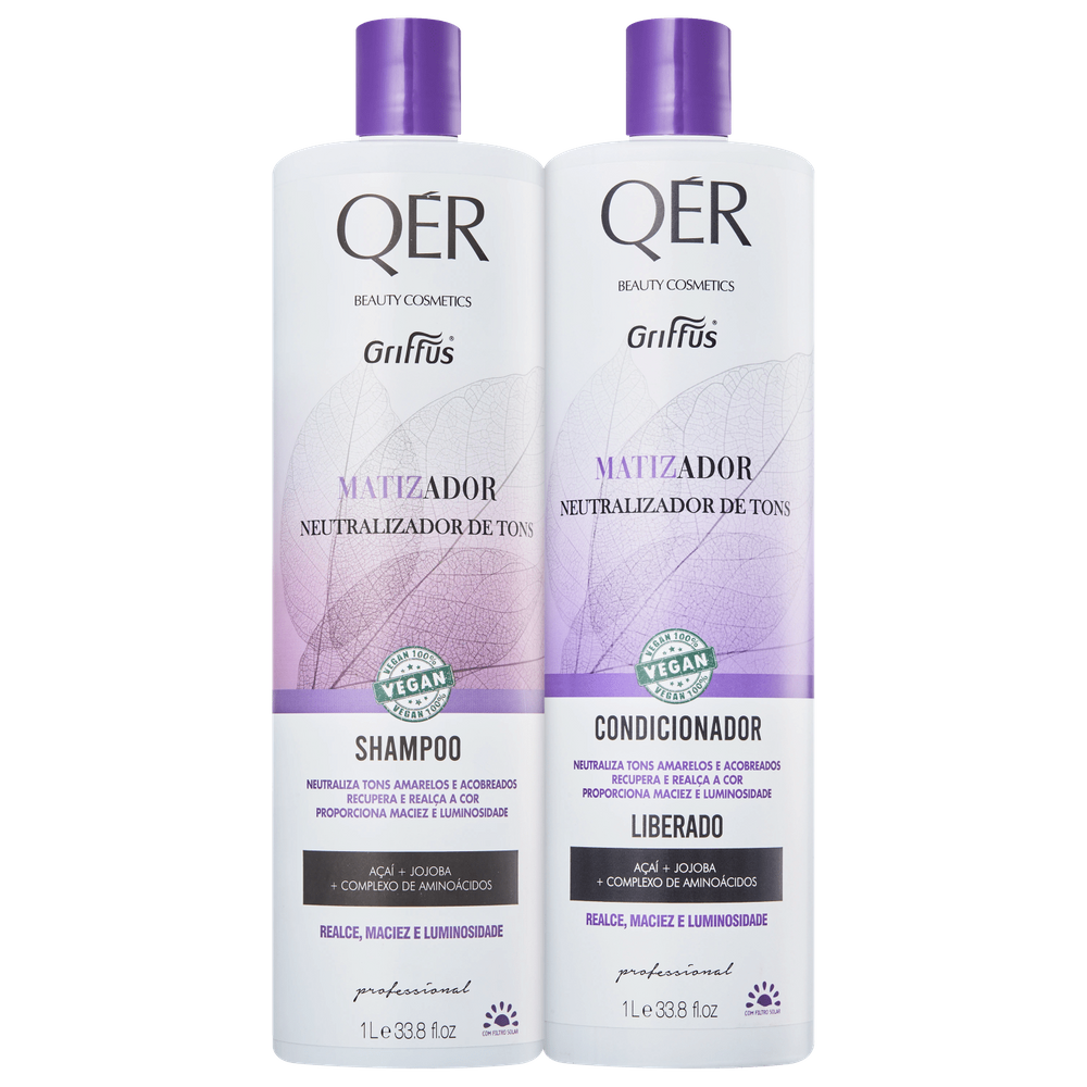 Kit Griffus QÉR Beauty Cosmetics Matizador - Shampoo 1L + Condicionador 1L