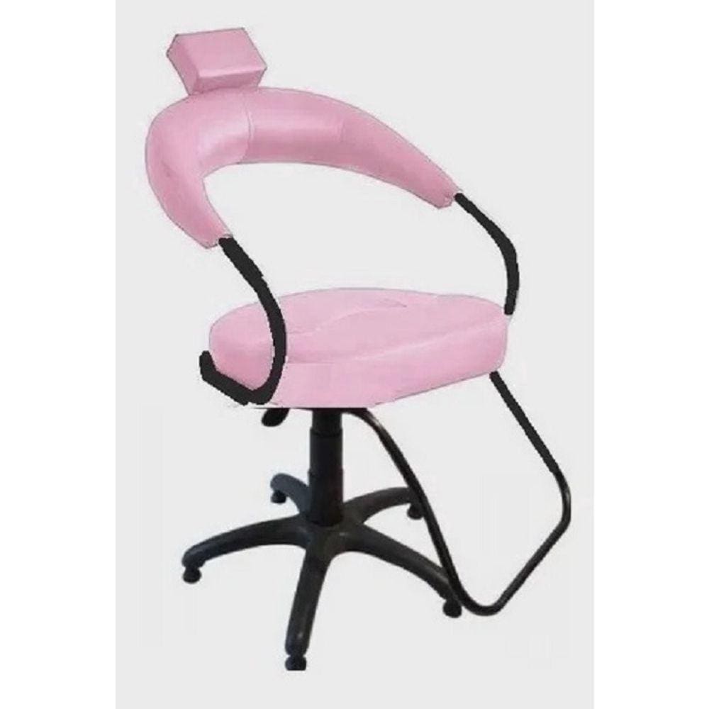 Cadeira Salão Beleza base gas cor rosa Bebe