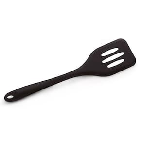 Espátula Vazada De Silicone Preta Ref Sn1738P