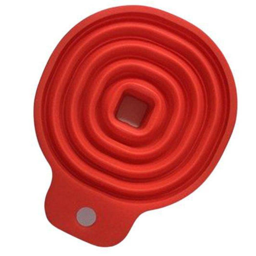 Funil De Silicone Retrátil 13 Cm Vermelho Mimo Style