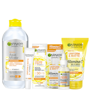 Kit Garnier SkinActive Uniform & Matte Quarteto (4 Produtos)