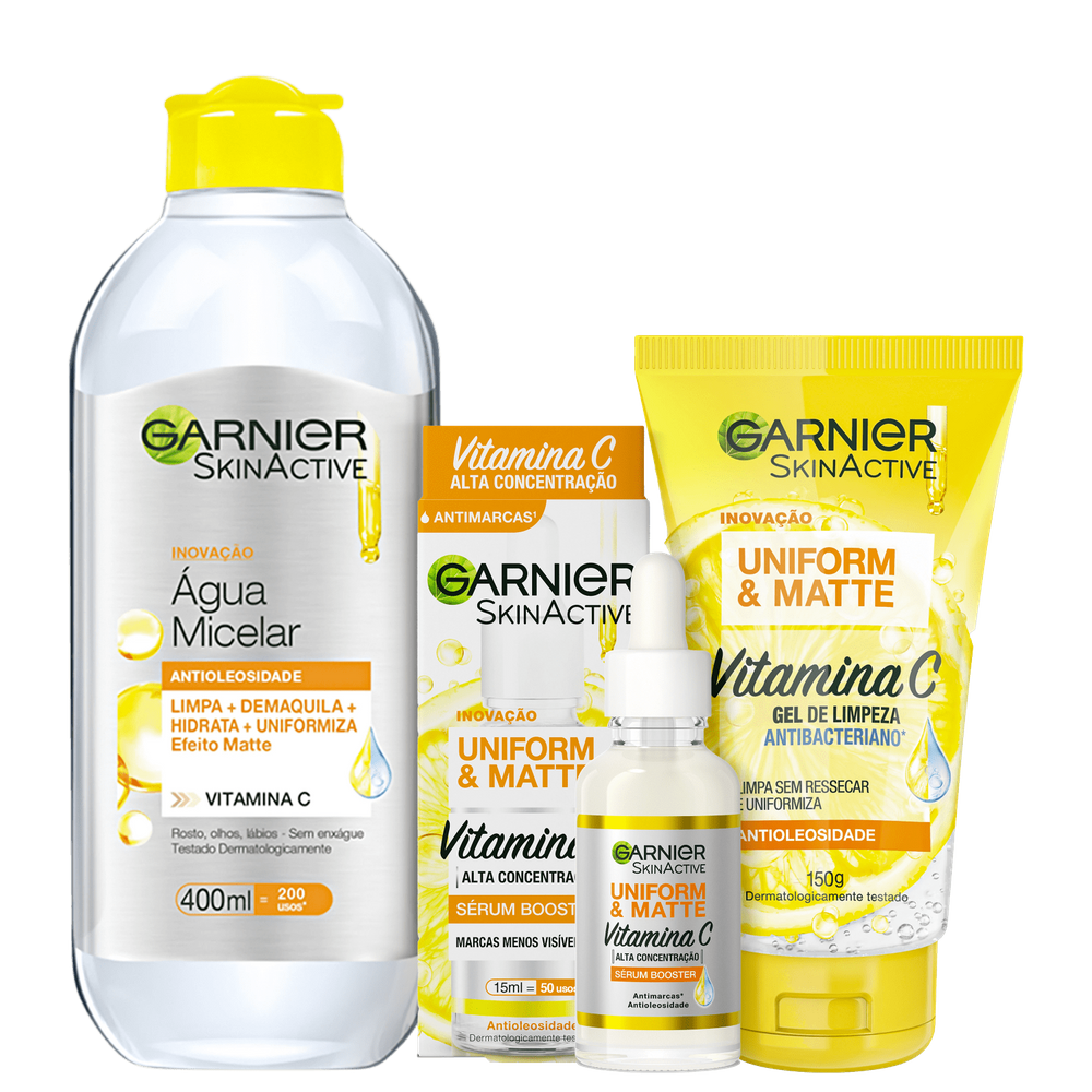 Kit Garnier SkinActive Uniform & Matte Vitamina C (3 Prods)