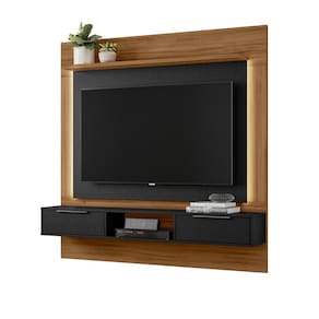 Painel para TV Com Suporte até 58 Polegadas com Led 1,60m Nobre Preto / Freijó Trend Notável