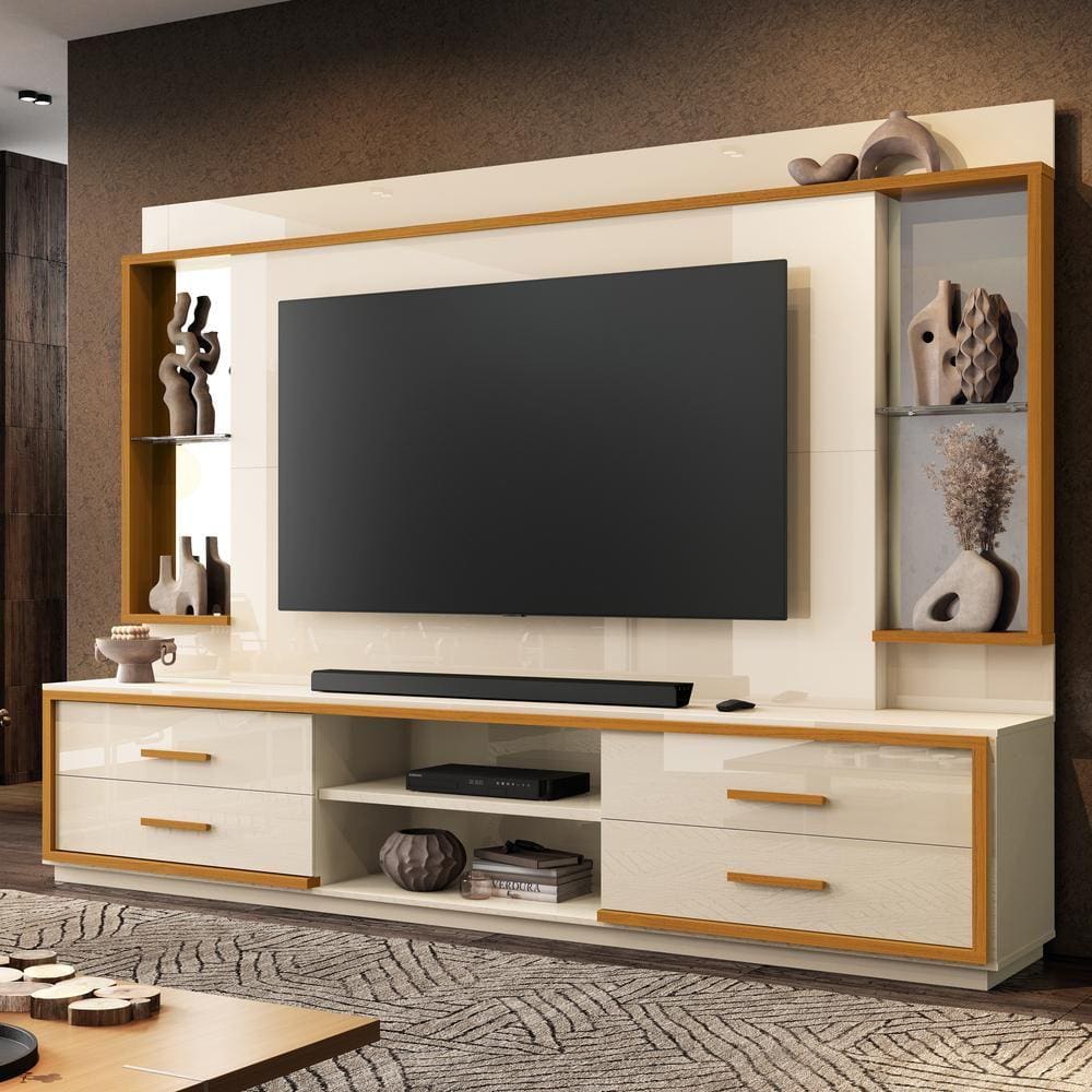 Estante Home para TV até 75 Polegadas com Espelho 4 Gavetas Libéria