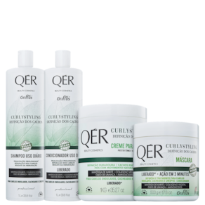 Kit Griffus QÉR Beauty Cosmetics Curly Styling Completo (4 Produtos)