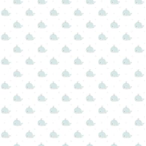 Papel Parede Lullaby Baleia Verde Claro 2232 Rolo: 10M X
