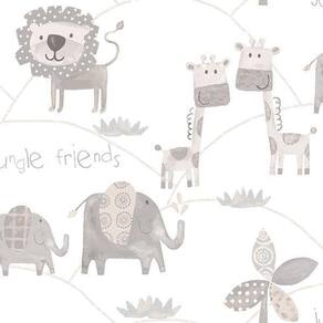 Papel Parede Just 4 Kids Amigos Da Selva G56505 Rolo: 10M X