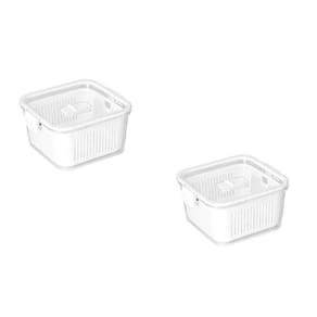 Jogo 2 potes herméticos Slim 1360ml frutas e verduras