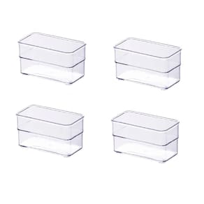 Kit com 4 organizadores de gaveta 15x7,5x5,2cm transparente