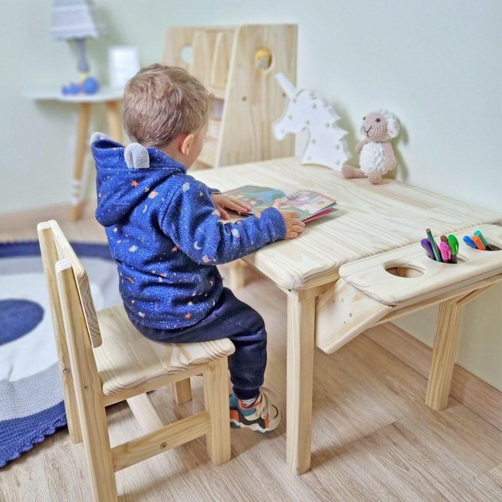 Mesa com Cadeira Infantil Alecrim 50A x 84L x 55P Cor NATURAL