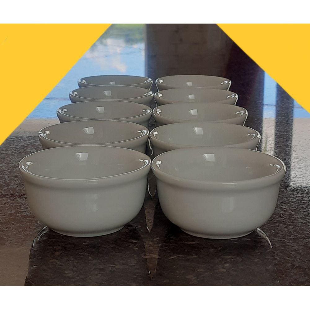 Jogo 6 cumbucas/tigelas 120ml - Kit Porcelana Branca