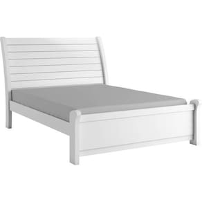 Cama Casal 1,40 estrutura em MDF design moderno - Siena-Branco - Bianchi Móveis