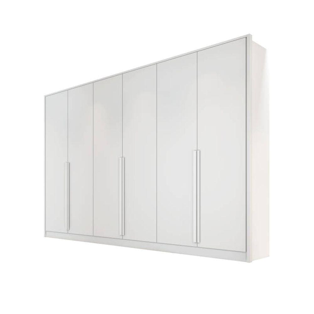Guarda-roupa casal 6 portas 9 gavetas 2,70m Ibiza-Branco - Bianchi Móveis