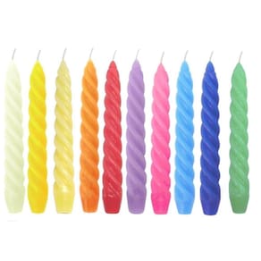10 Velas Torcida 17 Cm Colorida Casamento Decoração Castiçal