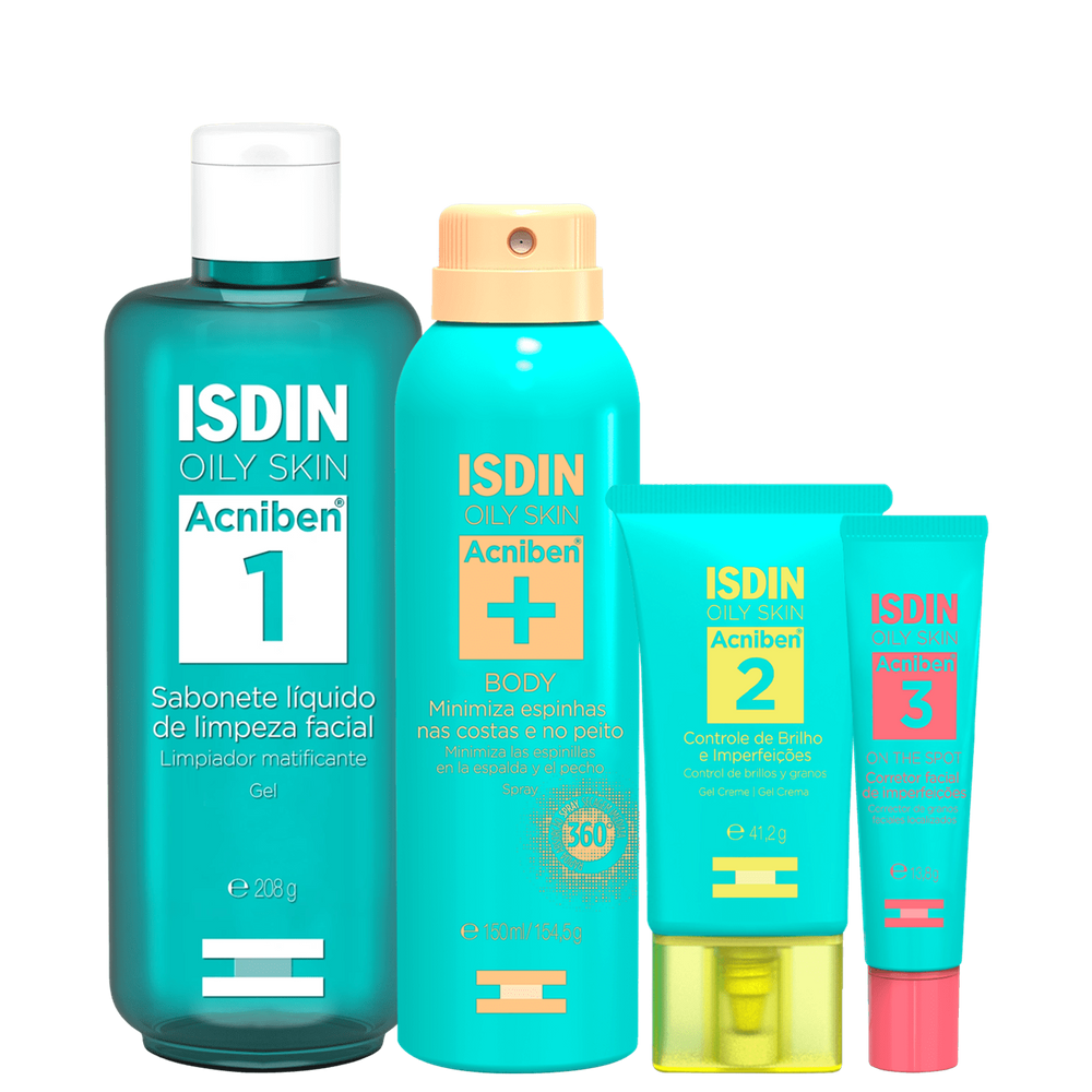 Kit ISDIN Acniben Rotina de Skincare (4 Produtos)