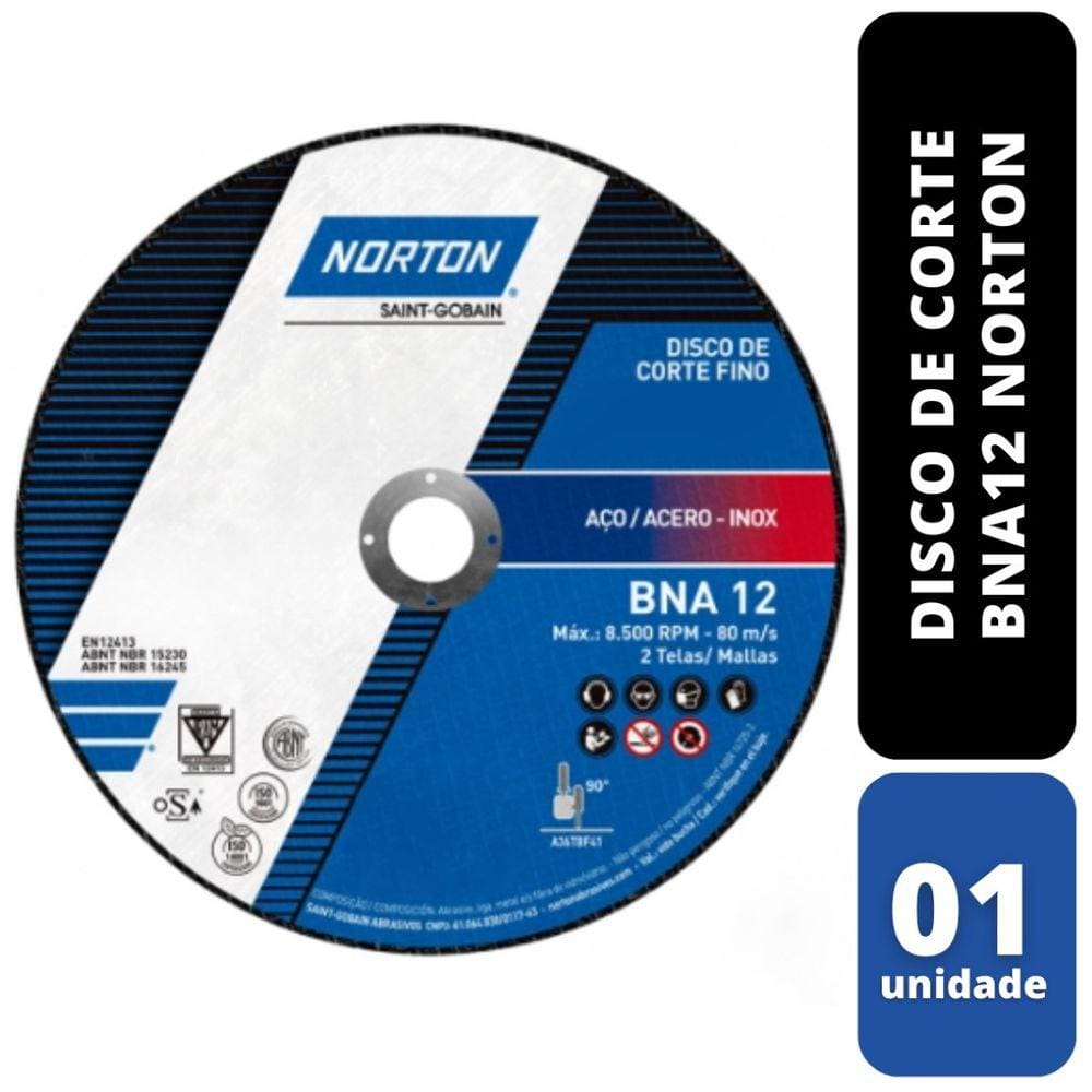 Disco de Corte BNA12 4.1/2x1,6 x 7/8 Norton