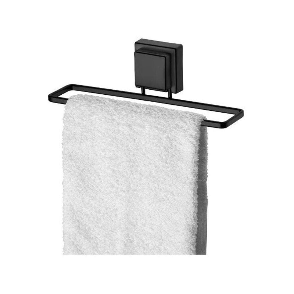 Toalheiro Para Lavabo Mão Rosto Fixação Ventosa Preto 25cm