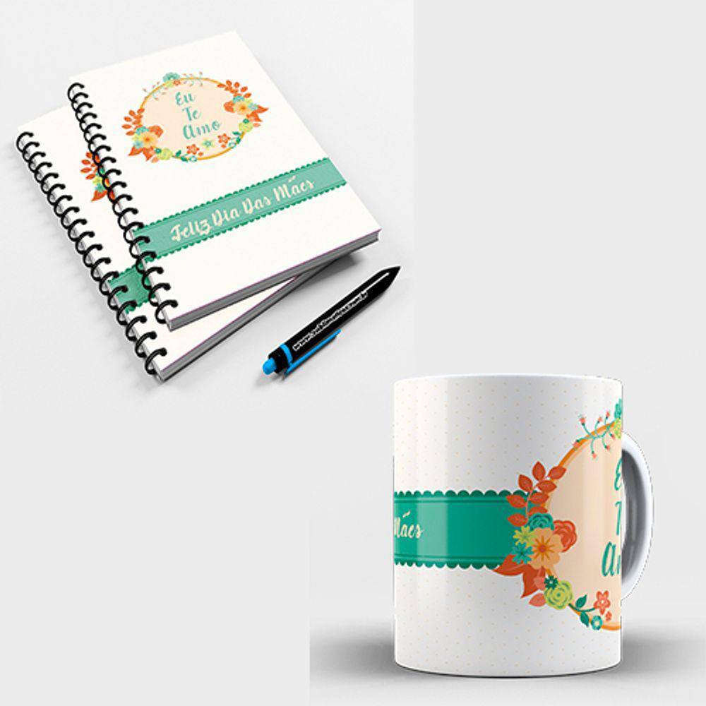 Kit Caneca e Caderno de Anotação Dia das Mães Mod. 04