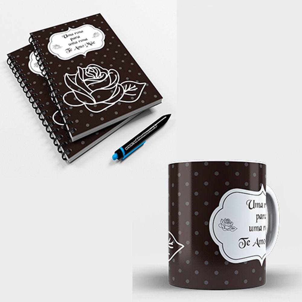 Kit Caneca e Caderno de Anotação Dia das Mães Mod. 02