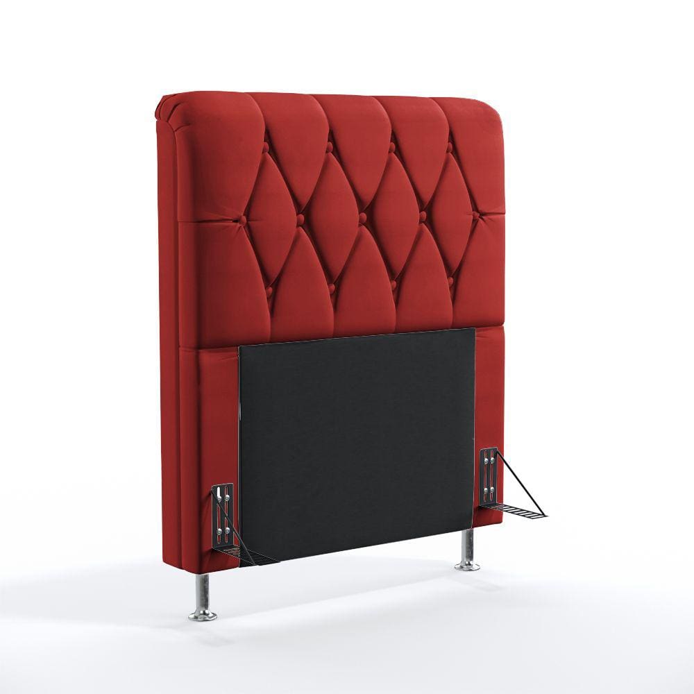 Cabeceira Sirius 90 para Cama Box de Solteiro A-020 Couro Artificial Vermelho Aradecor