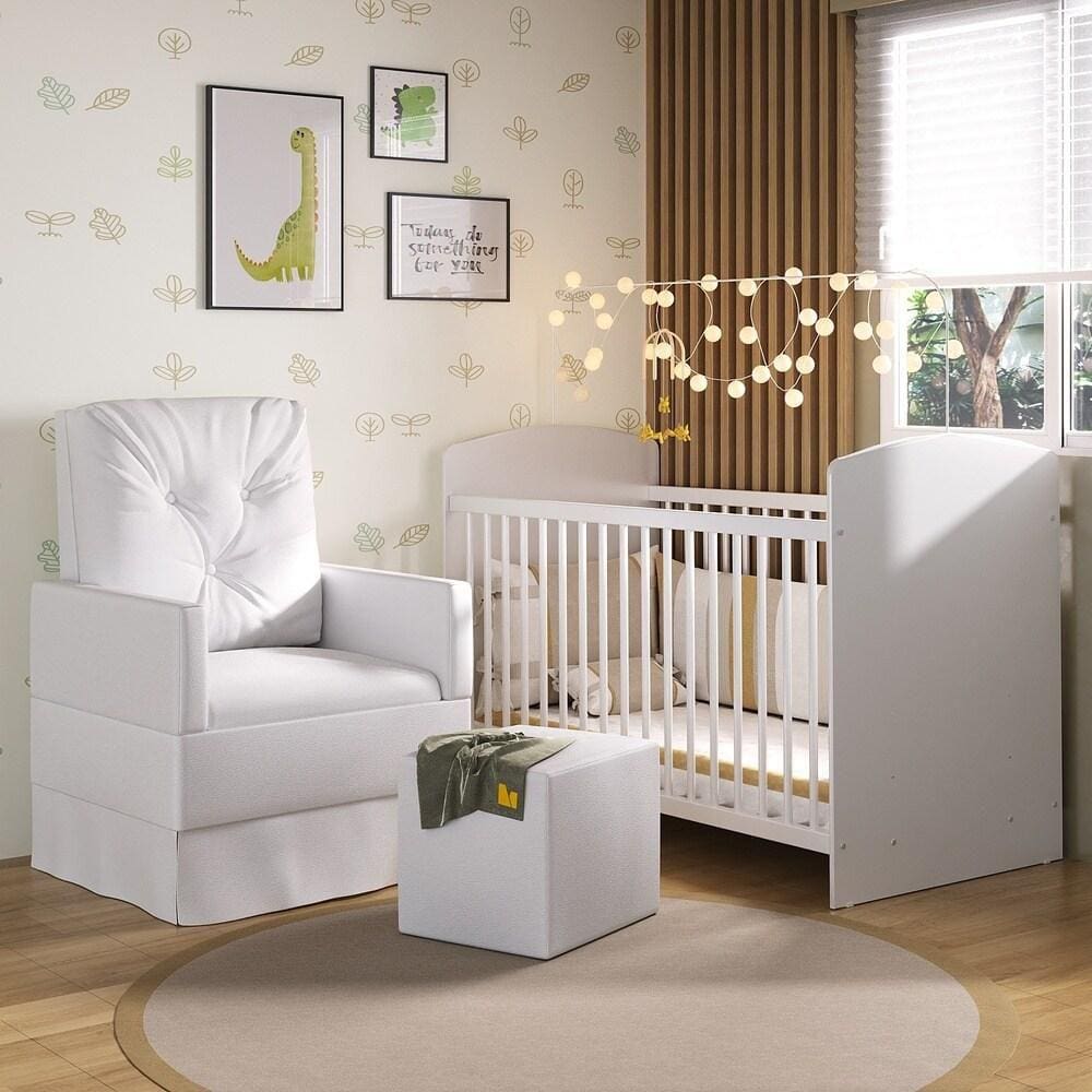 Berço com Poltrona de Amamentação e Puff Ana Lívia Multimóveis MP4081