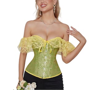 Corselet Corset Corpete Realça Cintura Alça e Zíper Frontal Linha