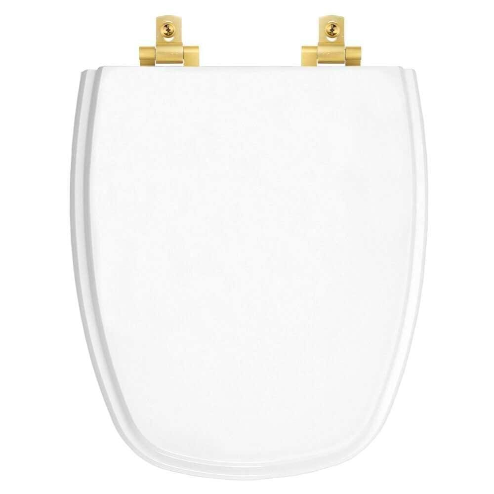 Assento Sanitário Laqueado Soft Close Monte Carlo Branco Para Vaso Deca Com Ferragem Dourada