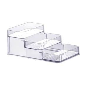 Organizador transparente multiuso triplo 26x16x10cm