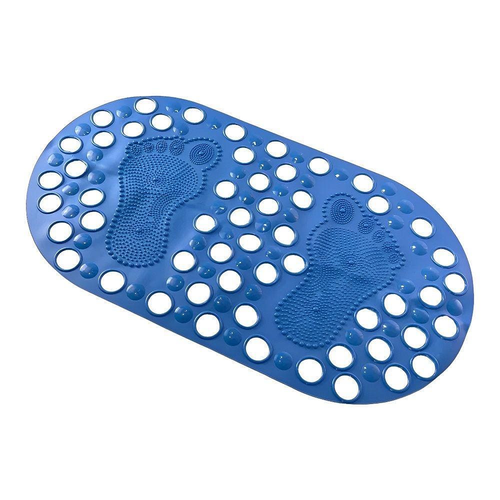 Tapete Pé Azul Antiderrapante para Box de Banheiro