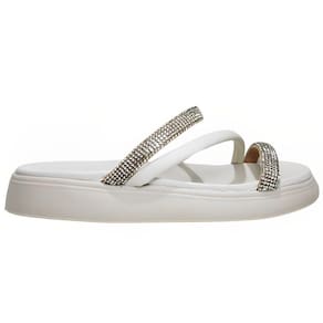 Tamanco Feminino Flat Casual com Tiras Strass Moleca 5469.121