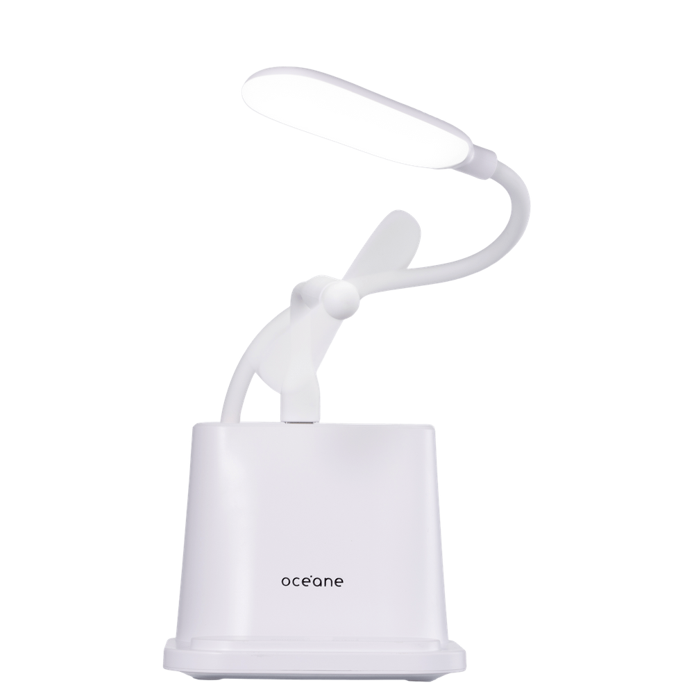 Océane Fan Desk Lamp Branca com Ventilador Luminária de Mesa