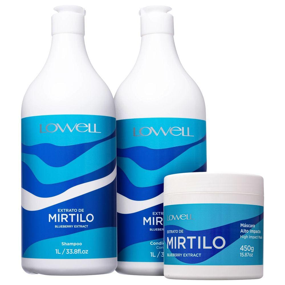 Kit Lowell Extrato de Mirtilo Profissional (3 Produtos)