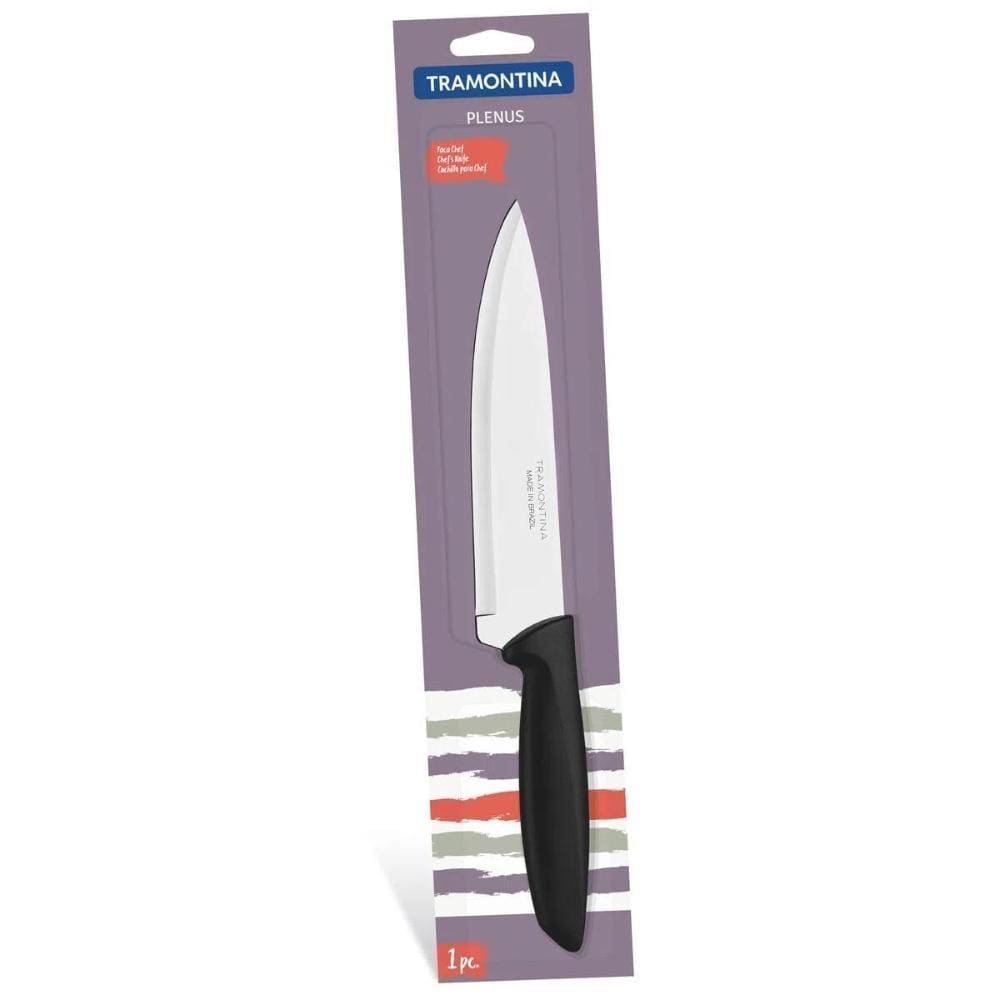 Faca para Carne Plenus com Lâmina em Aço Inox e Cabo de Polipropileno Preto 7" -TRAMONTINA
