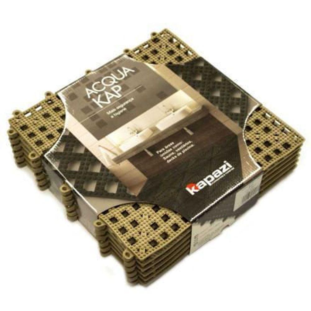 Piso Modular Acqua Kap Bege 30cmx30cm Kit com 6 Peças