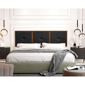 Painel Cabeceira Box King 1,95 Duda Madeira Preto - Comprar Moveis em Casa