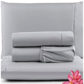 Jogo Lençol Cama King 4 peças Micropercal 300 Fios Ponto Palito