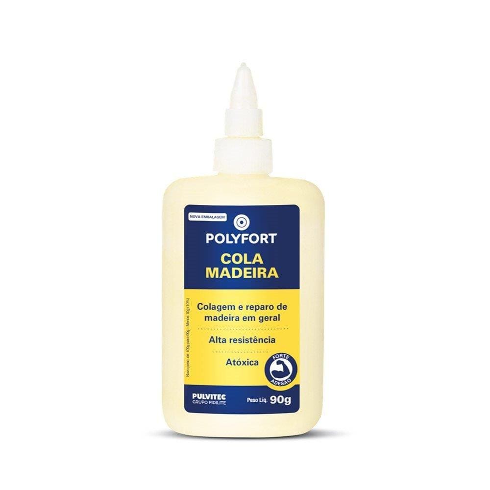 Cola Pulvitec Madeira Polyfort 90g - Embalagem com 12 Unidades