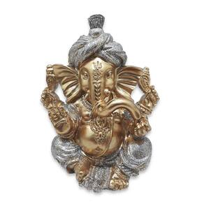 Linda Estátua de Ganesha Divindade do Sucesso Gold 10 cm