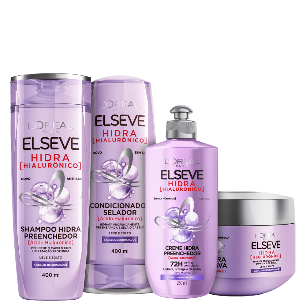 Kit Elseve L`Oréal Hidra Hialurônico Preenchedor 4 Prods