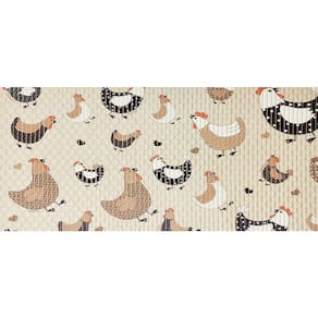 Tapete Antiderrapante Trop Galinha Caipira 43X130cm KAPAZI