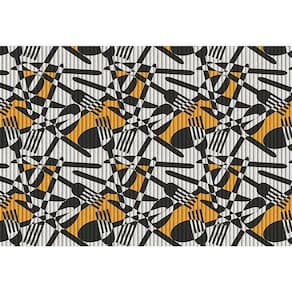 Tapete Antiderrapante Tropical Talheres Abstratos 43cmx65cm