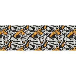 Tapete Antiderrapante Tropical Talheres Abstratos 43cmx1,3m