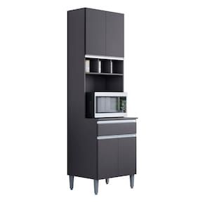 Paneleiro 4 Portas para Cozinha Madrid Cinza - Montanaris Decor