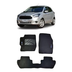 Jogo Tapete Carpete Ford Ka (Novo) 2014 a 2020 com Logo Bordado Preto