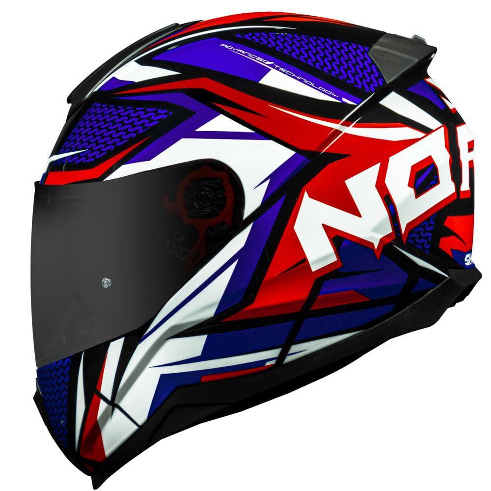 Capacete Masculino Norisk Razor Sharp Azul Moto Fechado