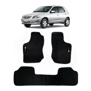 Jogo Tapete Carpete Bordado Chevrolet Celta 2000 a 2014 Preto