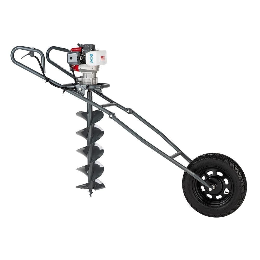 Perfurador de Solo Branco BPS52 Com Suporte Roda e Broca 20cm