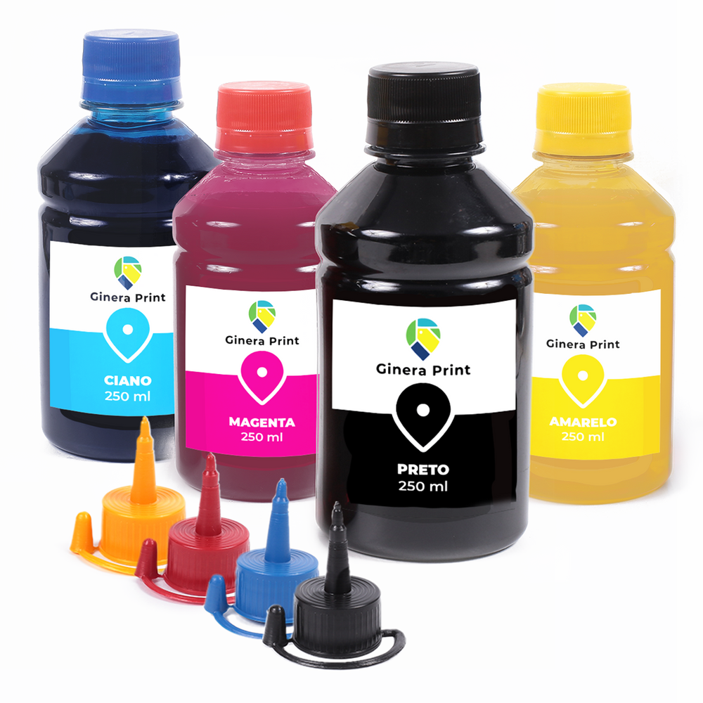 Kit 4 Tintas para Recarga do Cartucho 667 250ml Ginera Print